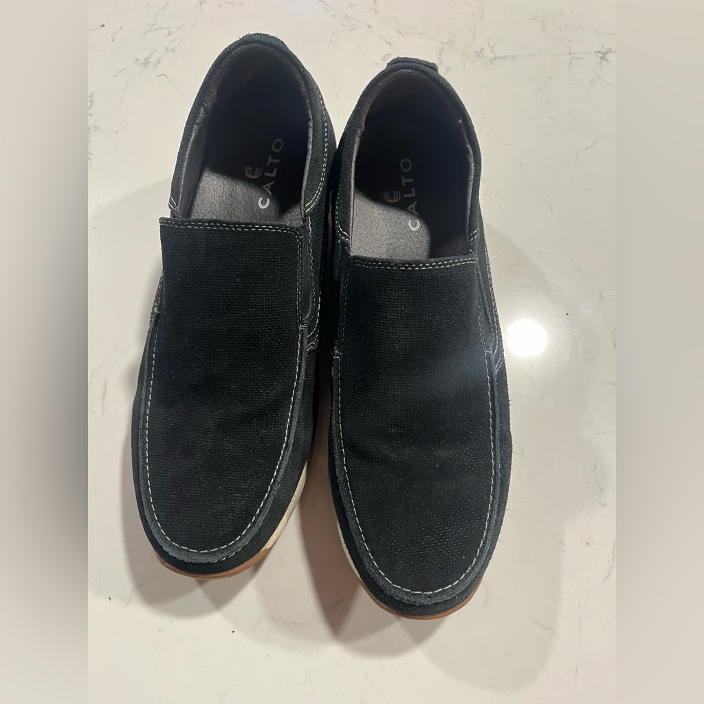 Calto Mens Suede Slip-On Penny Loafers 10